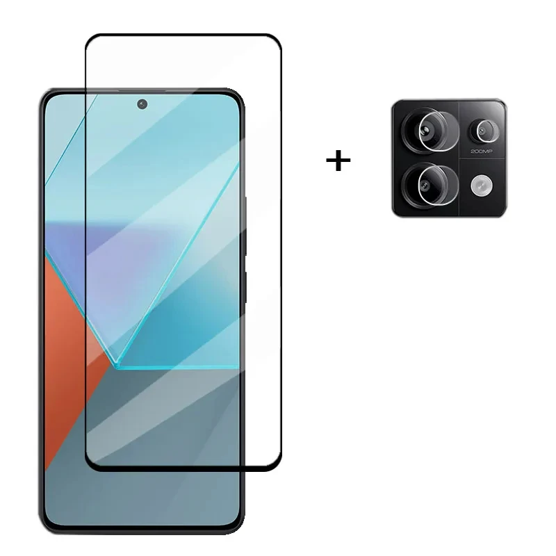 Vidro Temperado Cobertura Completa para Redmi Note 13 Pro, Protetor De Tela, Filme De Lente, Global, 6in 1