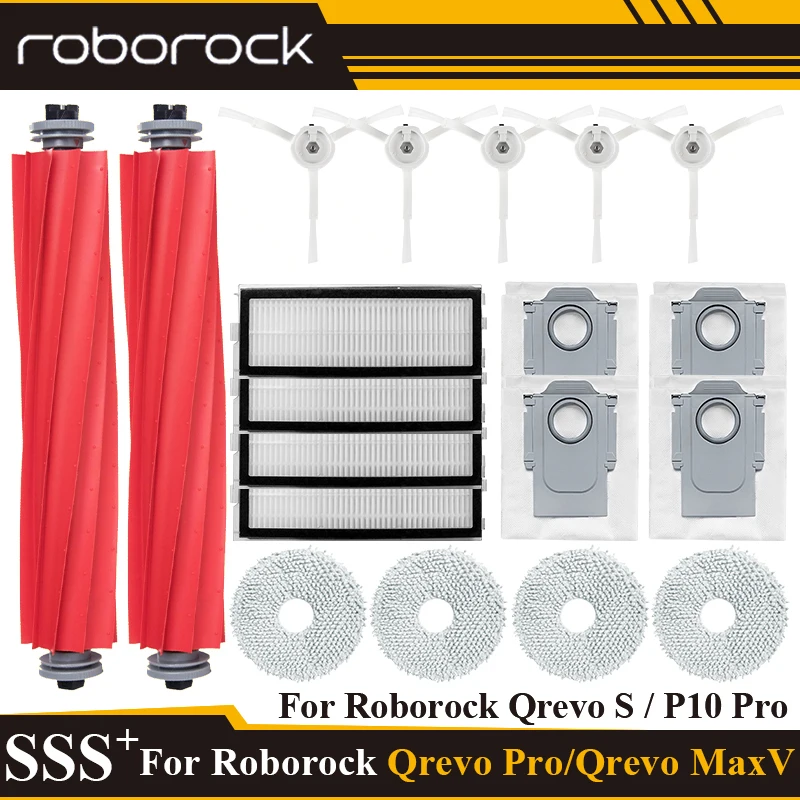 Accesorios para Roborock Qrevo Pro / Qrevo MaxV / Qrevo S P10 Pro Robot aspirador, rodillo de repuesto, piezas de bolsa de polvo