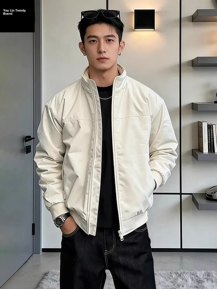 

American Retro Flight Jaet Men's Tee-Proof Stand Collar Workwear Coat Cleanfit Baseball orm Windproof Long Sve Spr...