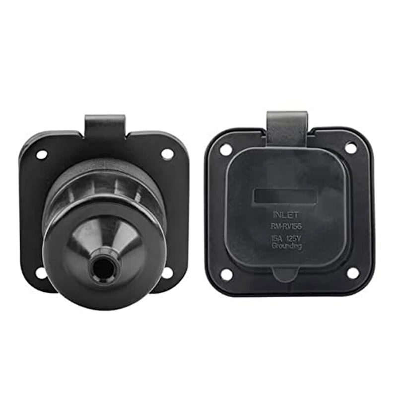 ABDJ-15 أمبير منفذ التوصيل، 5-15 125 فولت RV المخرج مع غطاء مقاوم للماء لسقيفة قارب RV سلك تمديد كهربائي