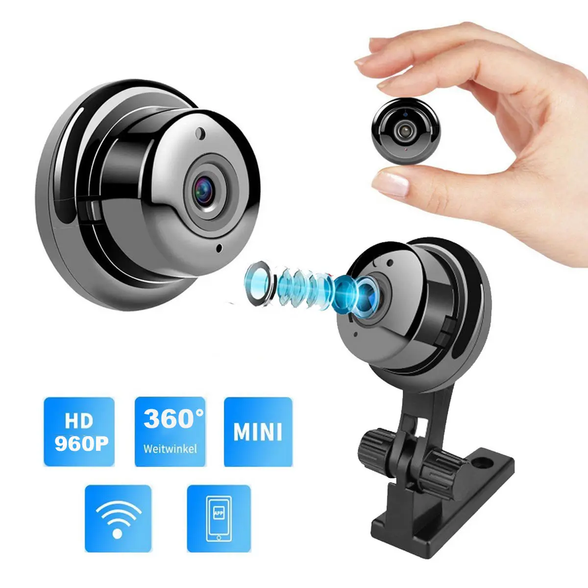 

960P 360 Degree Panoramic Vr Fisheye Camera Wireless Ip Security Night Surveillance Cctv Camera Motion