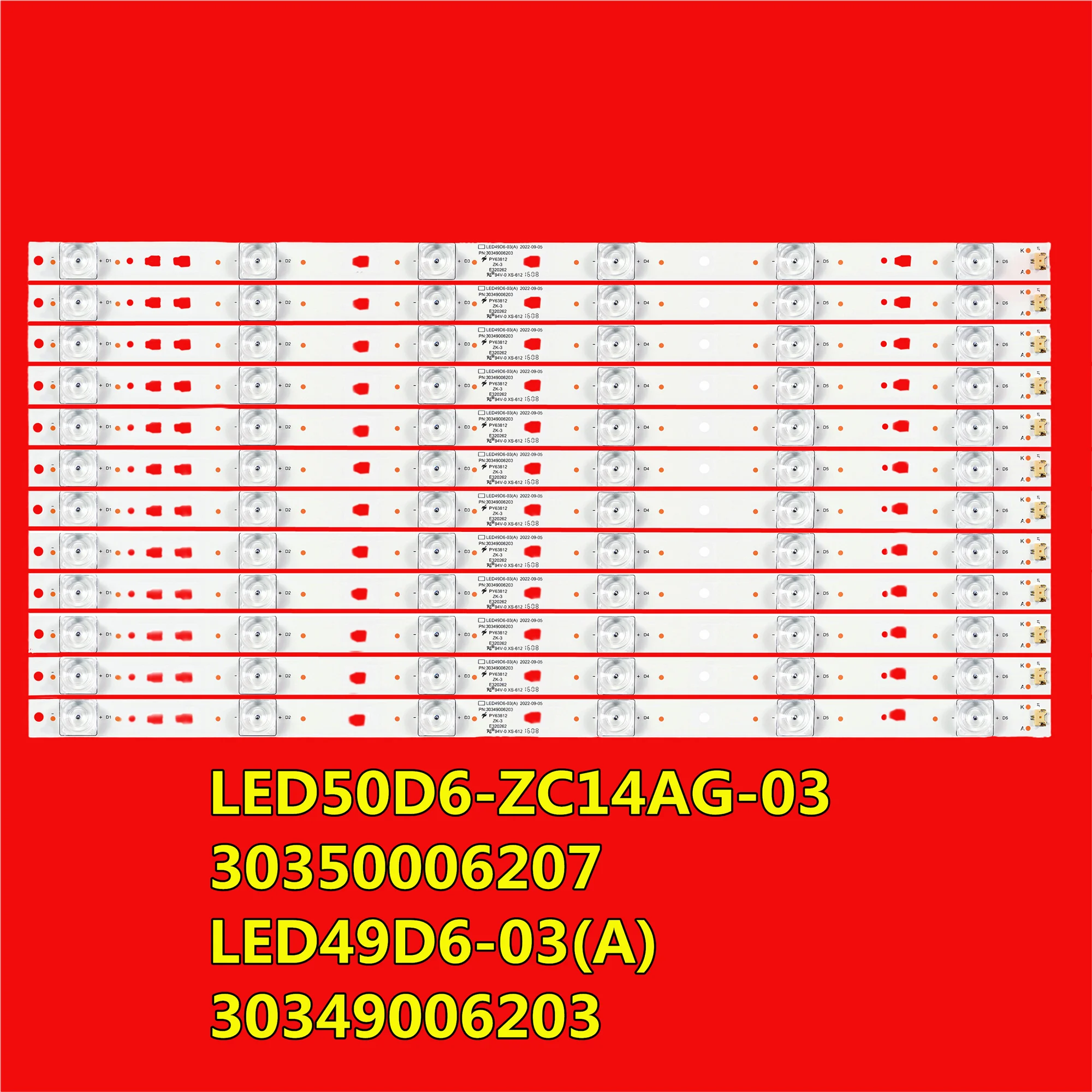 LED Backlight Strip for PLE5006 F50S3803 LT-50MU460 LT-50C550 LT-50M650 LE49F1000U LE50K5500TF LE50U6500TF LED50D6-ZC14AG-03