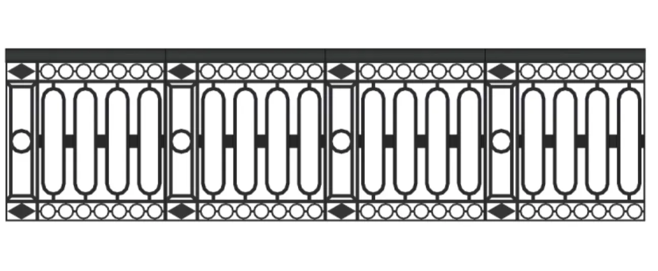 Elegant Wrought Iron Railing Balcony Balustrade For Home
