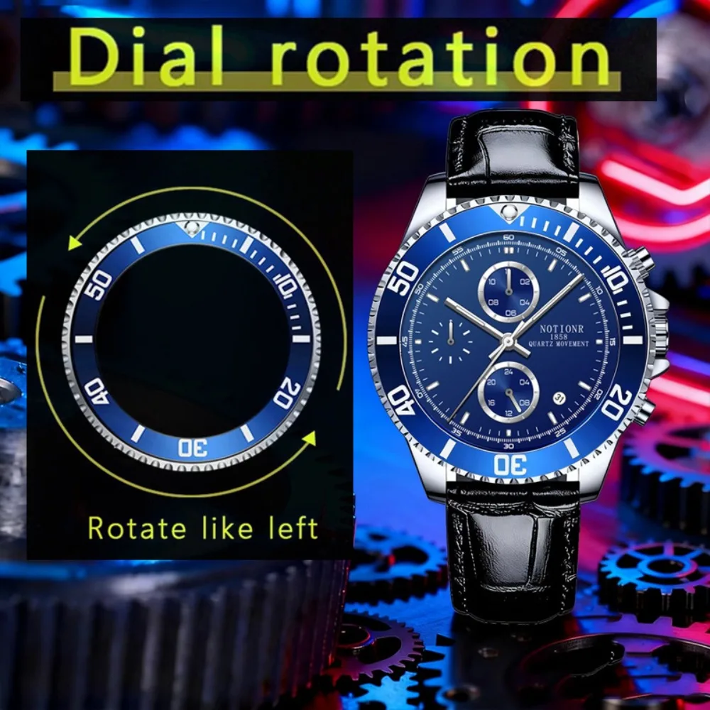 Retro Classic Men'S Quartz Watches | PU Leather Material | Suitable for Casual and Business Wear | Black Gift Box