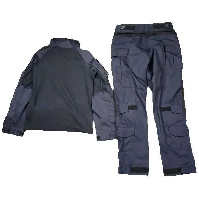 GEN3 Dark Night Hidden Blue Deep Blue Training Tactical Frog Skin G3 Blue Black Men's Polyester Cotton Battle Frog Suit Set
