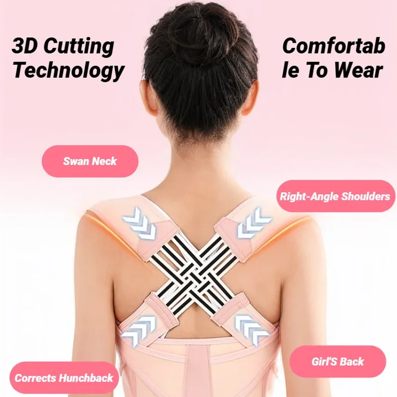 Back Brace Posture Corrector For Women And Men, Shoulder Straightener Adjustable Full Support Upper Lower Pain Relief Belt - view 2