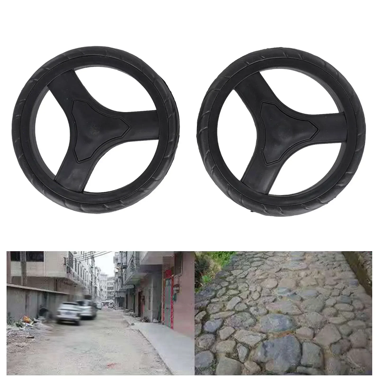 2 szt. Wózek na zakupy koło wózek wymiana koła gumowe plastikowe 170mm 8mm otwór do części DIY akcesoria — zdjęcie 5