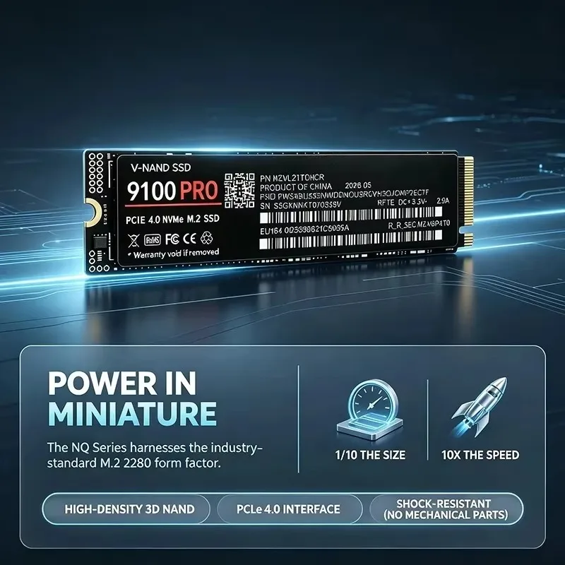 Genuine 9100 PRO M.2 2280 NVMe SSD PCIe4.0 7300MB/s TLC 3D NAND 500GB‑4TB Solid State Storage for PS5 Gaming PC Desktop