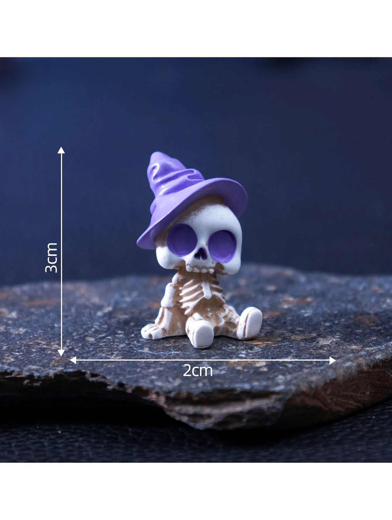 4/8-teiliges Halloween-Minifiguren-Set, Gruselige Harz-Dekorationen mit Kürbissen, Geistern und Totenköpfen für Party, Haus und Gartendekoration – Detail 9