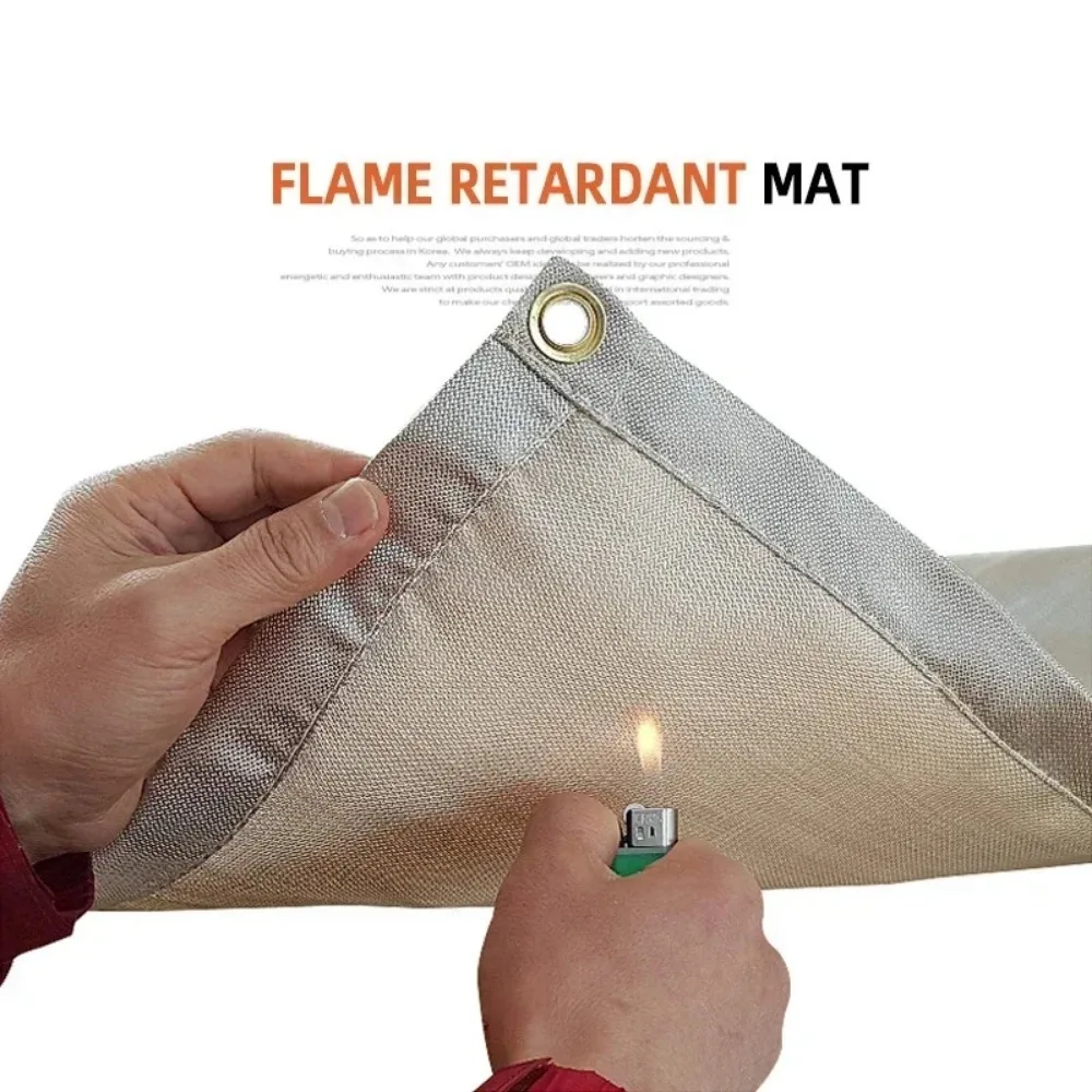 High Temperature Fire Blanket Fiberglass Mat for Outdoor Camping Picnic Barbecue Flame Retardant Insulation Fireproof Cloth
