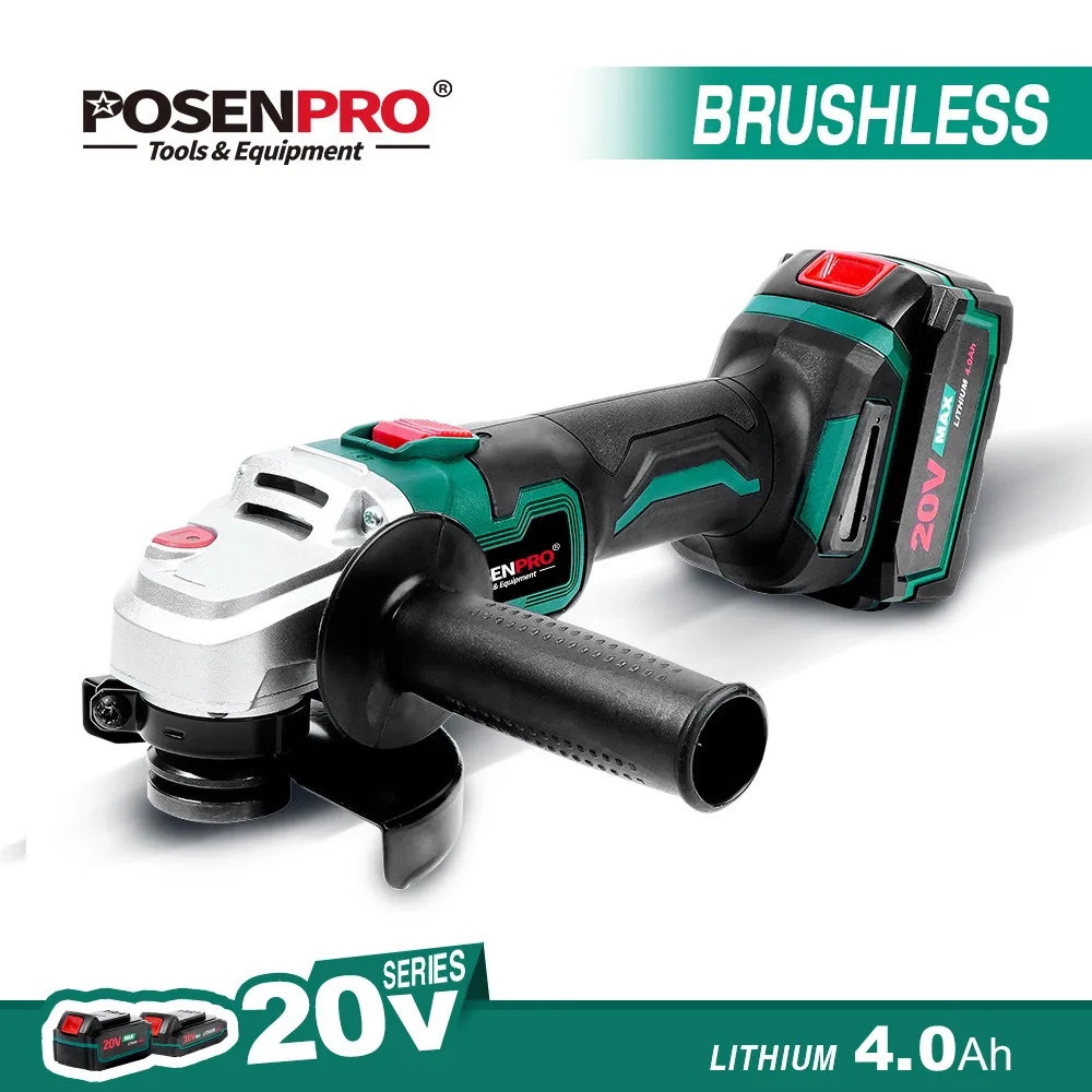 Electric Brushless Angle Grinder Cordless Grinder 20V Battery Grinder Cordless Cutting Grindering Metal POSENPRO