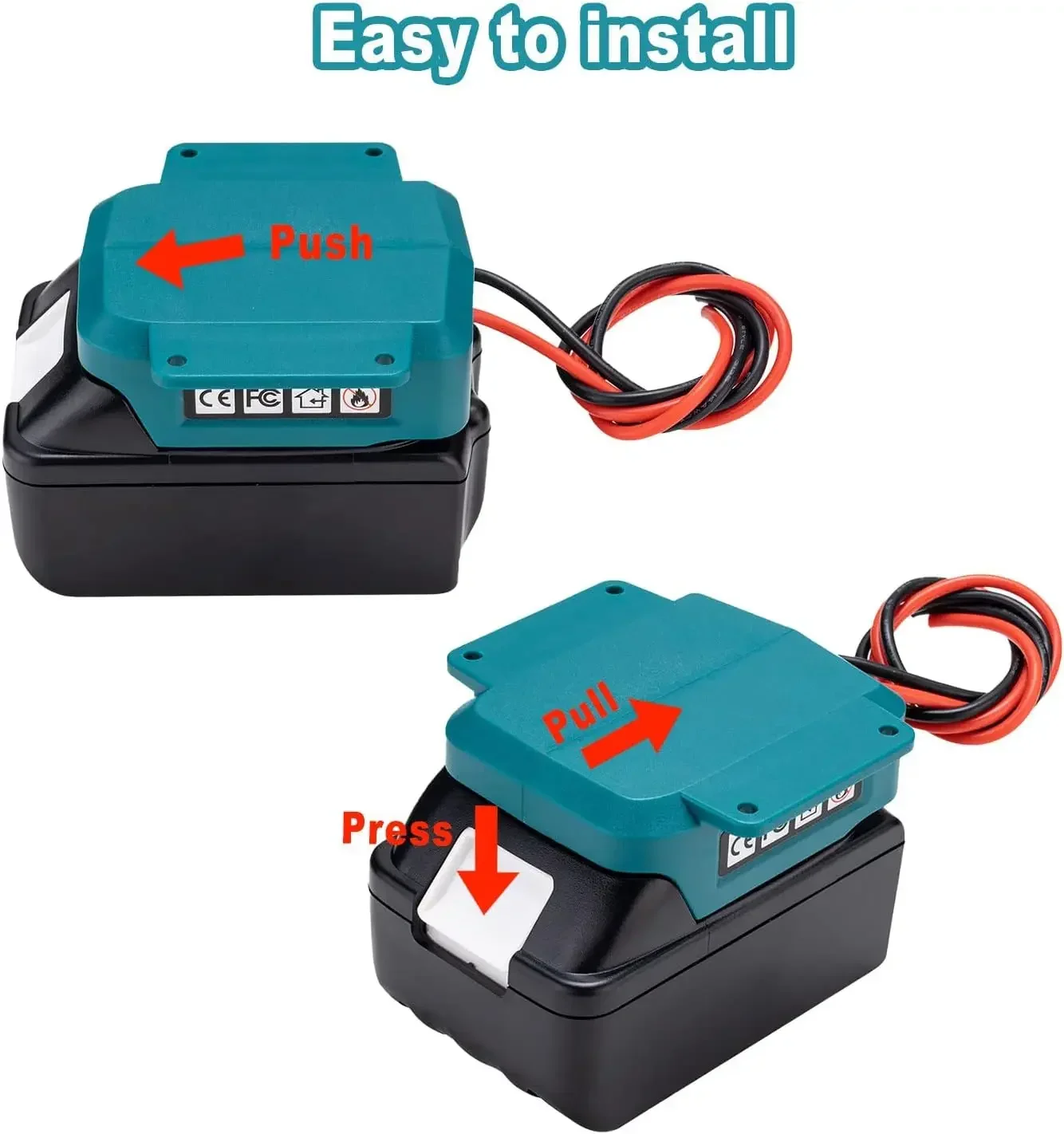 ตัวแปลงแบตเตอรี่สำหรับ Makita แบตเตอรี่18V แบบทำมืออะแดปเตอร์ล้อไฟฟ้าพร้อมฝาครอบกันฝุ่น AWG สำหรับ mobil RC ของเล่นหุ่นยนต์รถบังคับวิทยุ