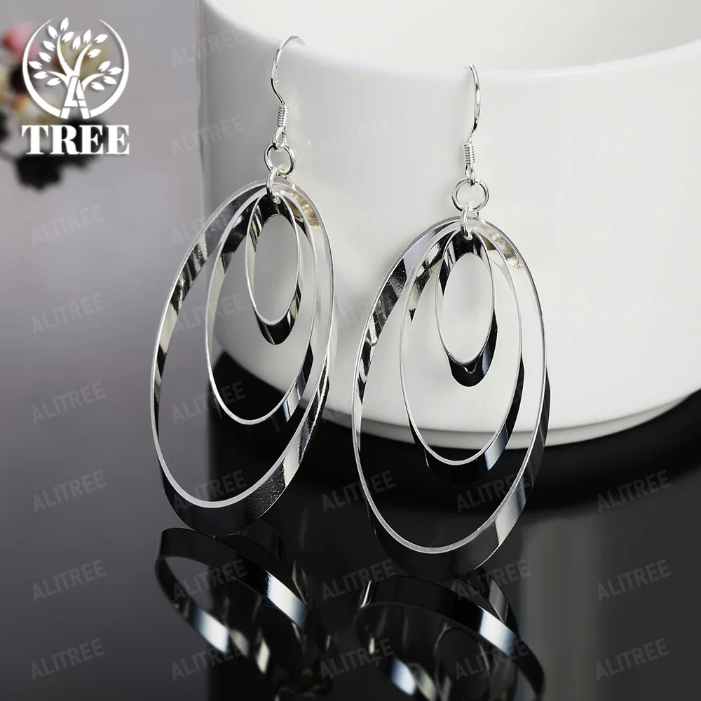 SHSTONE store 925 Sterling silver Earrings charms round for women girl wedding engagement jewelry noble beautiful fashion