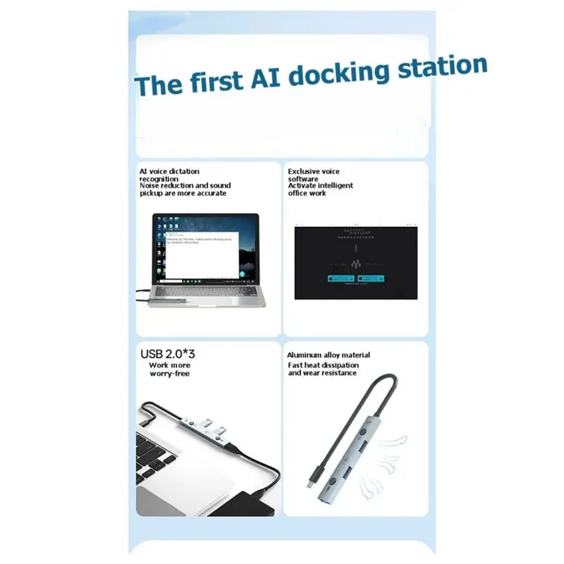AI HUB AI 3-Port HUB Type-C To USB 3.0 For Laptops Desktops Tablets