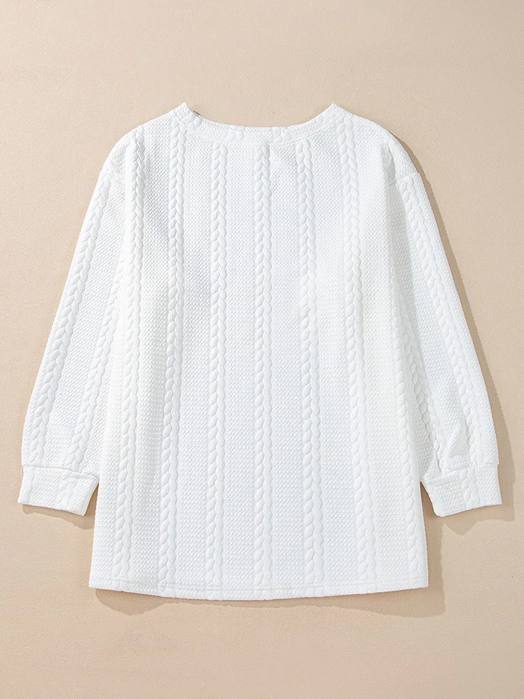 GIBSIE Plus Size Solid Color O-Neck Long Sleeve Pullovers Wanita 2025 Musim Gugur Baru Kasual Drop Shoulder Longgar Sweatshirt Atasan