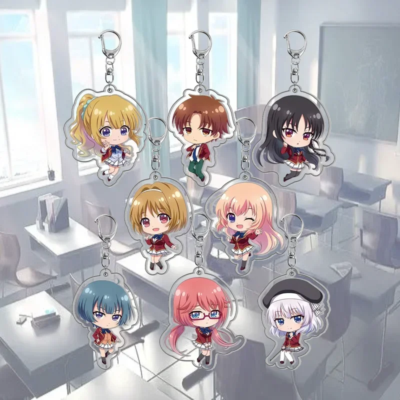 Anime Classroom of The Elite Keychain Cute Q Version Horikita Suzune Kushida Kikyou Sakayanagi Arisu Figure Keyring Bag Pendant