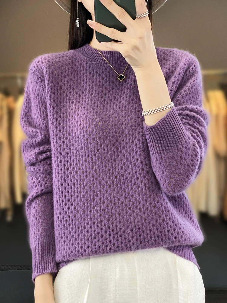 

Осенне-зимняя женская одежда, пуловер, новинка, модный свитер из 100% мериносовой шерсти, Кашемировые топы, базовый трикотажный топ с ложным воротником и длинным рукавом