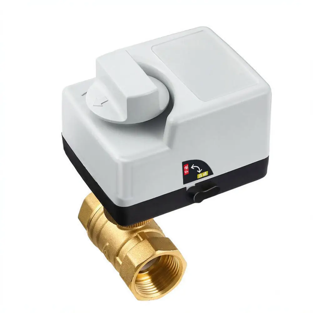 For For Kangweishen Brass Motorized Ball Valve AC220V Automatic Flow Control Valve Manual Emergency Switch Industrial Pipe