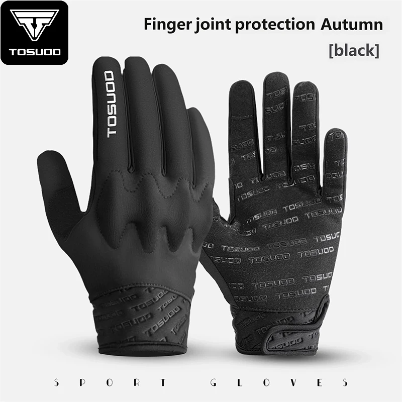 TOSUOD Warm Halten Fahrrad Handschuhe Voll Finger Männer Winter Herbst Winddicht Radfahren Handschuh Touchscreen MTB Rennrad Handschuhe