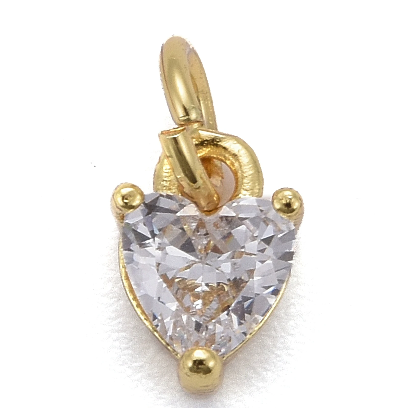 20pcs Brass Heart Charms Cubic Zirconia Pendant Real 18K Gold Plated For DIY Bracelet Necklace Jewelry Making Supplies 8x5x3.5mm image 4