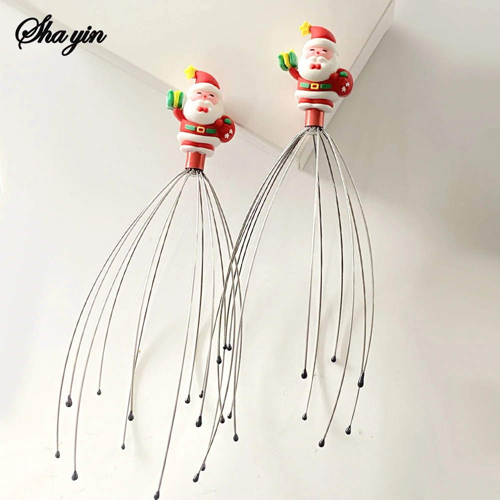 رئيس مدلك رئيس خدش الأخطبوط فروة الرأس غير الروح النازع أداة الإلهية الشعر G رئيس مدلك الكرتون سانتا كلوز الديك كتلة #6