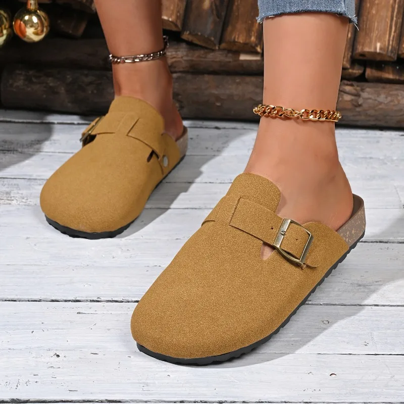 Fashion Mules Slippers Women 2024 New Clogs Cork Insole with Arch Support Beach Slippers Home Shoes Slippers Women Slides Women