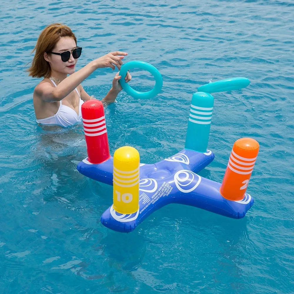 Thickened and Inflated Children's Toys Cross Ferrules Water Games Throwing Ferrules Toys In Pool Parent-child Water Game Tools