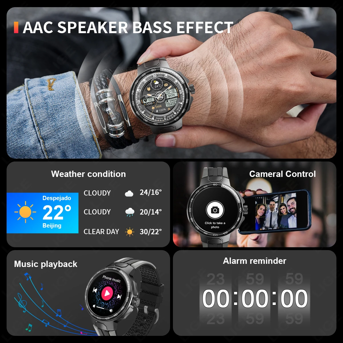 LIGE nowy inteligentny zegarek męski 2024 NFC inteligentne zegarki wiadomość przypomnienie wodoodporny zegarek sportowy Fitness połączenie Bluetooth muzyka męski Smartwatch