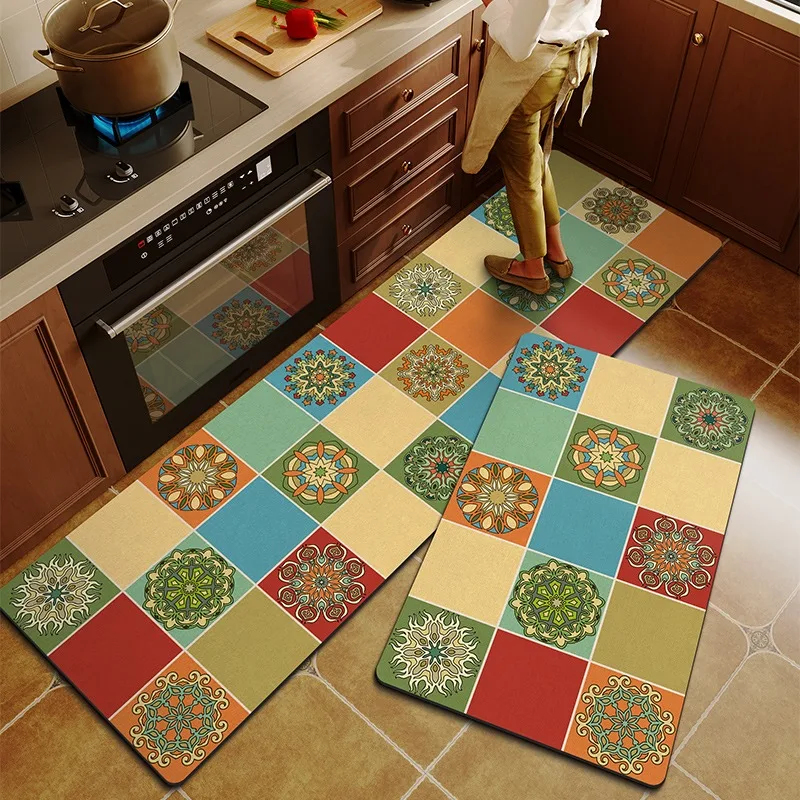 

Kitchen Floor Mat American Simplicity Water-absorbent Oil-absorbent Quick-drying Carpet Diatom Mud Anti-slip Mats Long Decor Rug
