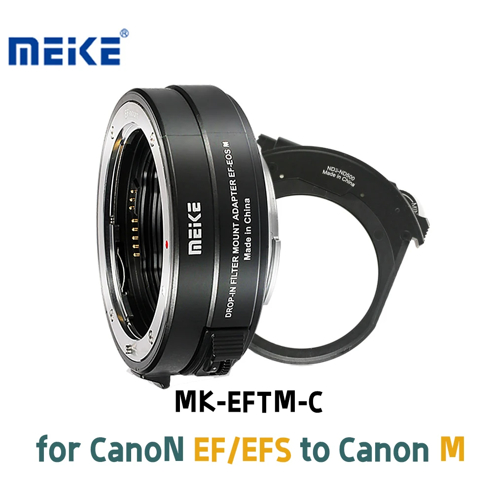 Meike MK-EFTM-C Drop-in Filter Mount  Auto Focus Adapter For EF/EF-S to Canon EOS-M with Variable ND Filter