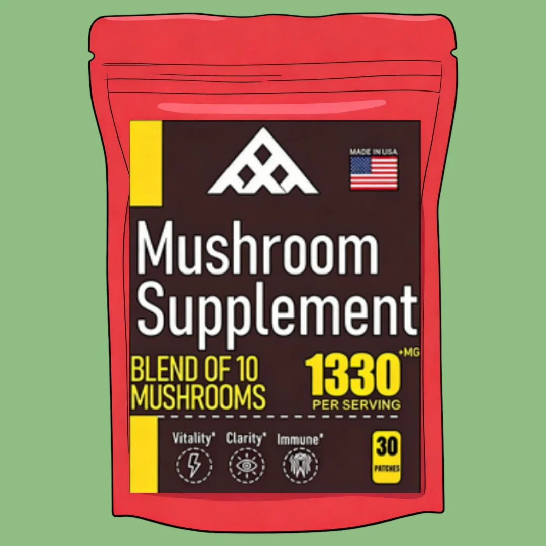 Mushroom Complex Transdermal Patches Reishi, Chaga, Cordyceps, Maitake for Memory Immune Support 30 Patches