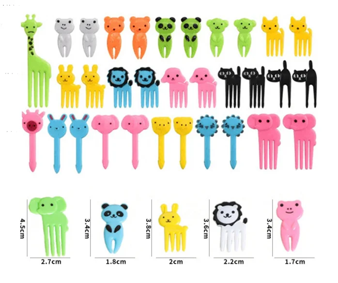40 Stück Tierfrucht-Lebensmittel-Picks, Bento-Box-Picks, Mini-Cartoon-Tierfutter-Zahnstocher, Lunch-Bento-Gabel-Picks für Kinder – Detail 7