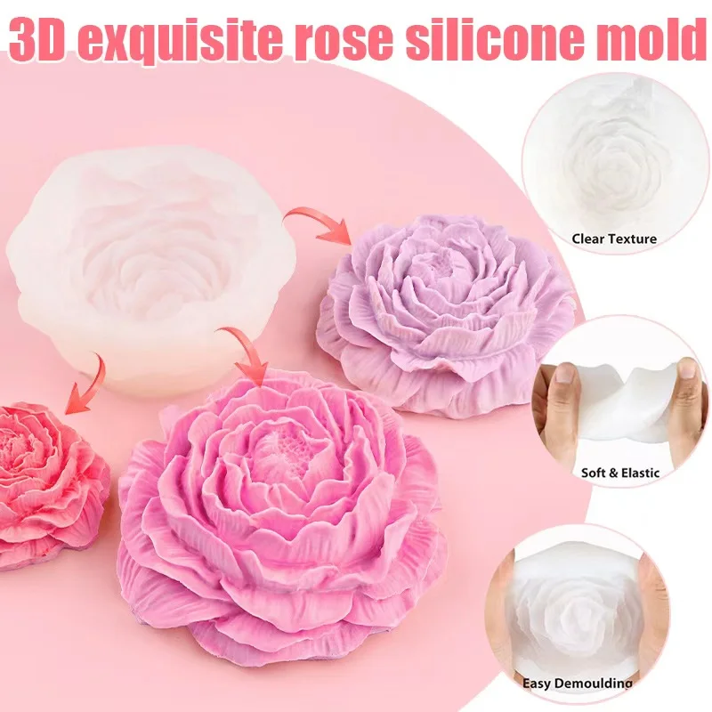 1PCS Kerze Silikon Form DIY Relief Blume Seife Harz Gips Form Wohnkultur Schokolade Kuchen Eis Backen, Der Werkzeug geschenke