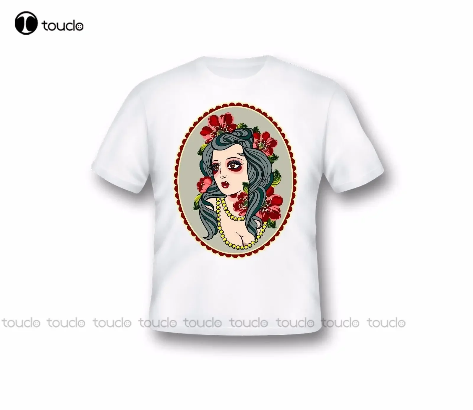 New Men's T Shirt Tattoo'd Lady T Shirt, Lady Silhoutte, Tattoo T Shirt Men,s Gifts, Tee Print T-Shirt fashion funny new