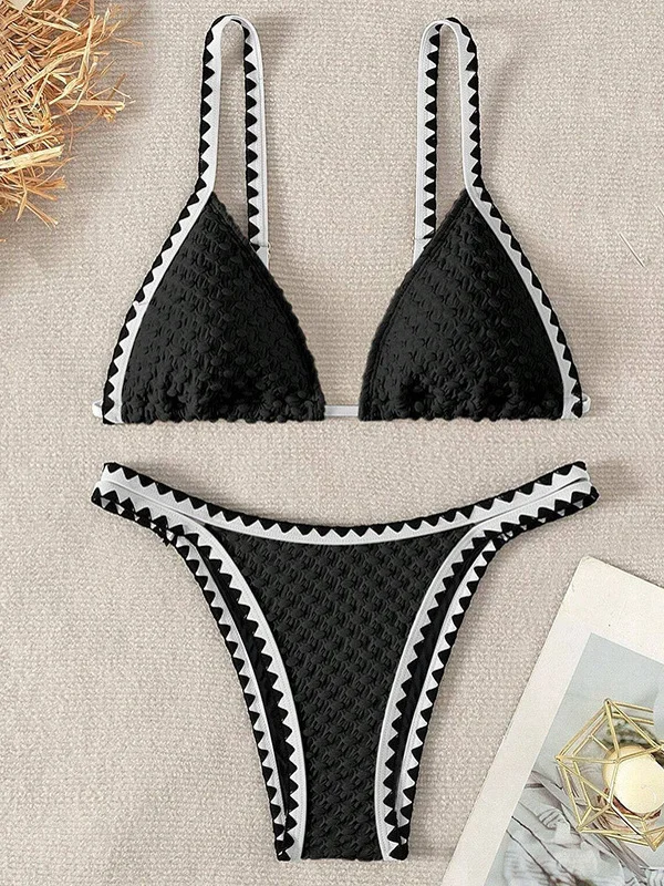 

Сексуальный раздельный купальник-бикини с вырезом Tee-Point для женщин с небольшой грудью, с эффектом пуш-ап, новинка 2024 года, модный, бренд AL, из полиэстера