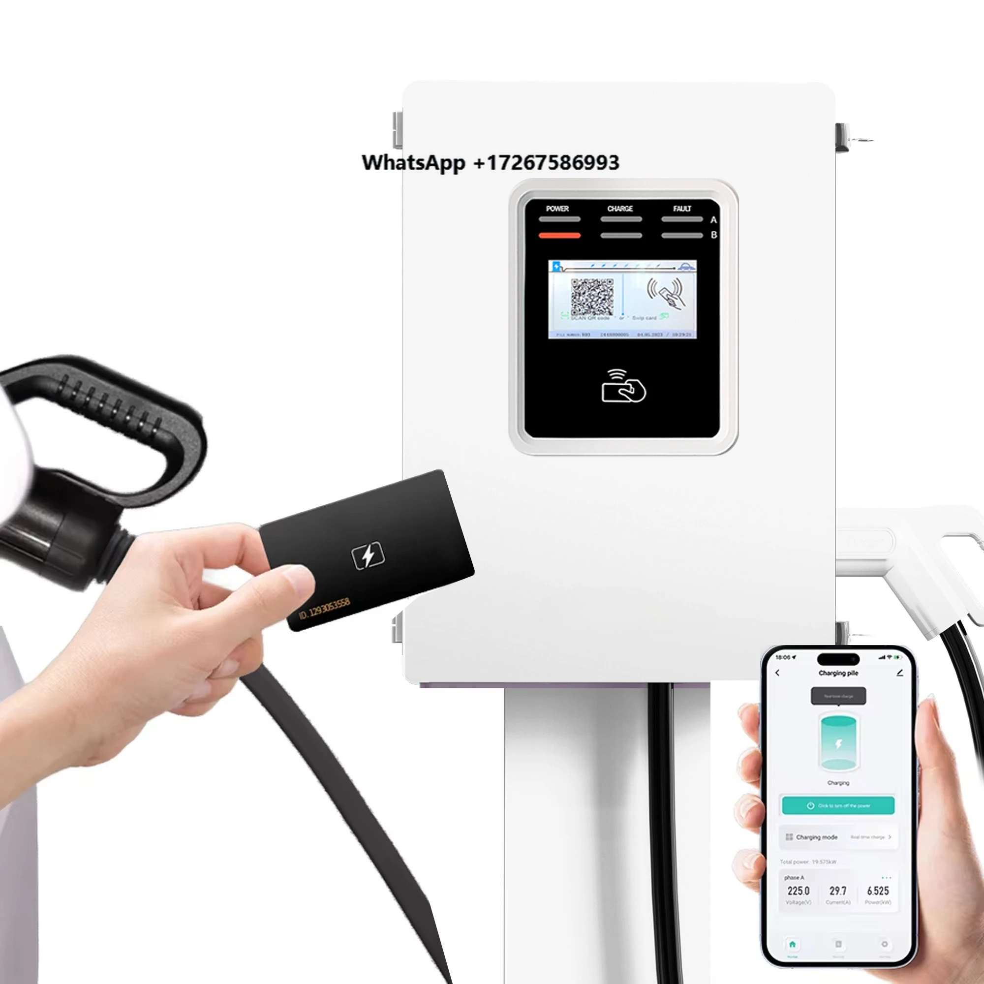 EVTAURUS JT40-A New 30 KW Smart DC RFID CCS2 Level 3 EV Fast Charger OCPP1.6 Wall-Mounted Charging Station 380V Input