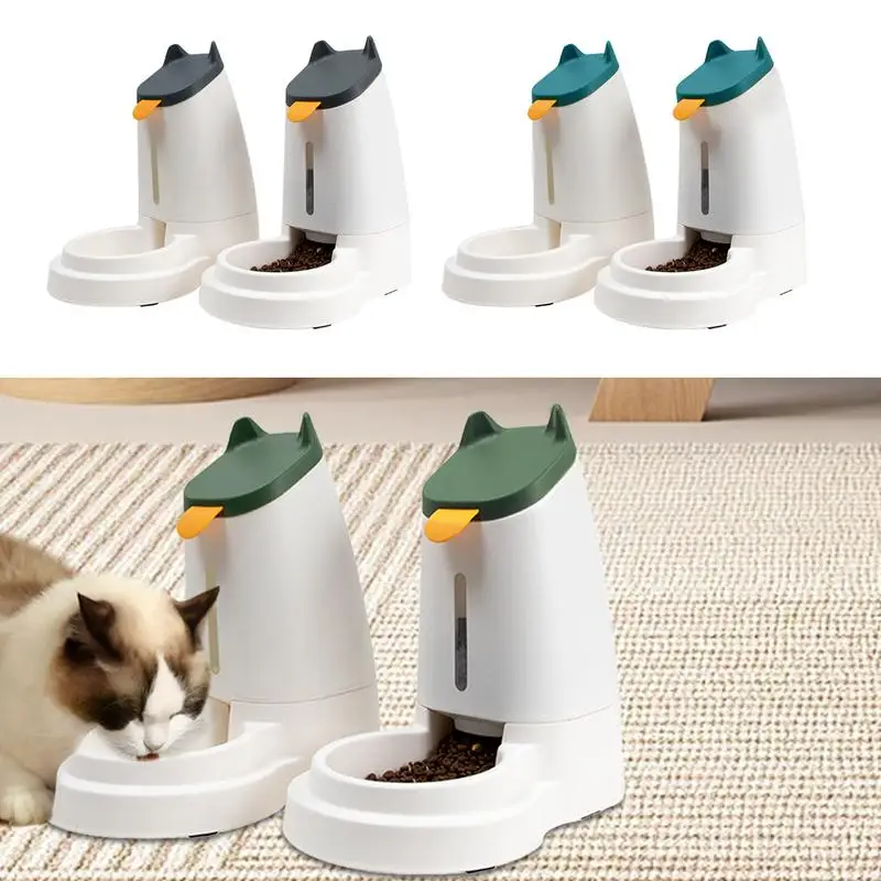 

Automatic Pet Feeder Automatic Dog Cat GravityFood And Water Dispenser Large Capacity Pet Feeder Open Lid Grain Storage Bucket