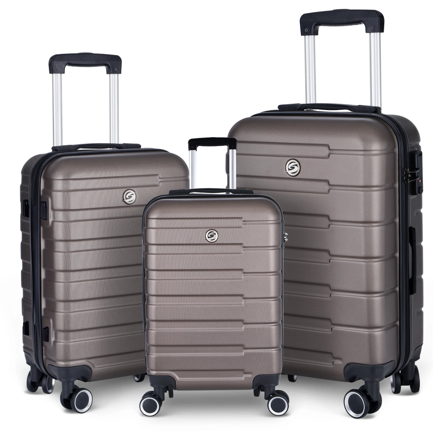 Luggage Suitcase 3 Piece Sets Hardside Carry-on luggage with Spinner Wheels 20