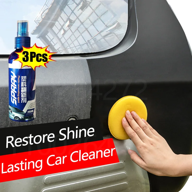 Car Plastic Restorer Polish Leather Cleaner Spray Back To Black Gloss Auto Interior Plastic Renovator Car Auto Accessories