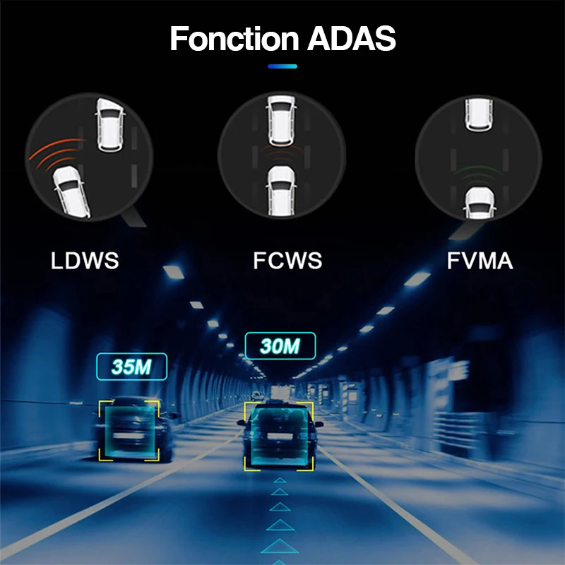 Image 4: Yangoood Dashcam 1080P Enregistreur de voiture 10 pouces avec streaming 4G Android ADAS, enregistrement enregistreur de recul 1080P en option