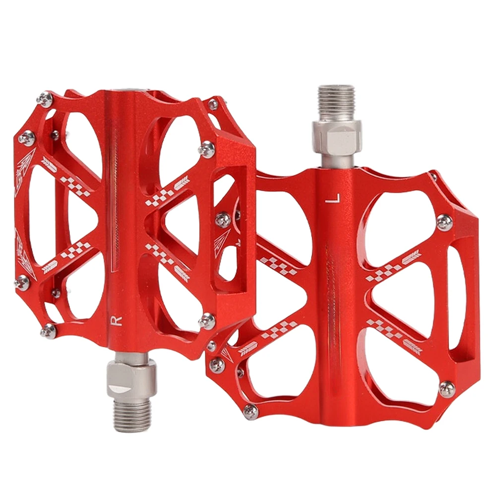 Road and Bicycle Pedals Made from Aluminum Alloy with Dual Bearings and Broad for tread for Confident Foot Placement