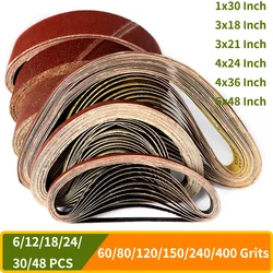 457/533/610/686/760/915/1220mm Sanding Belt Kit,60/80/120/150/240/400 Grit Aluminum Oxide Abrasive Belt for Wood Metal Polishing