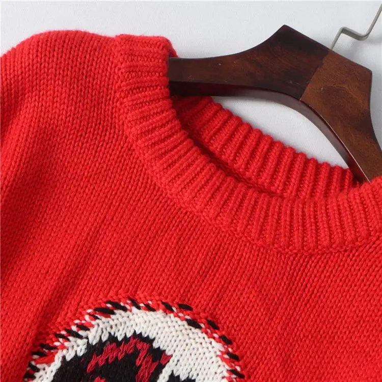 سترة فضفاضة محبوكة من مزيج الصوف مع نمط الخرزة كاجوال أنيقة للخريف والشتاء ملابس تريكو نسائية عالية الجودة