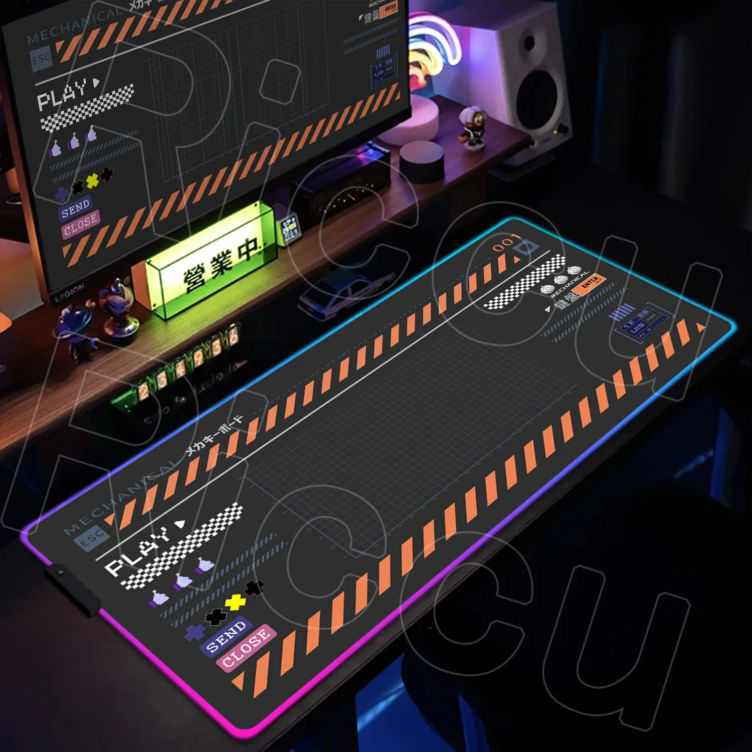 RGB Mouse Pad Mechanical Keyboard Mouse Mats XXL Computer Gamer Backlit Mat Gaming Accessories Glowing Deskmat Non-slip Mousepad