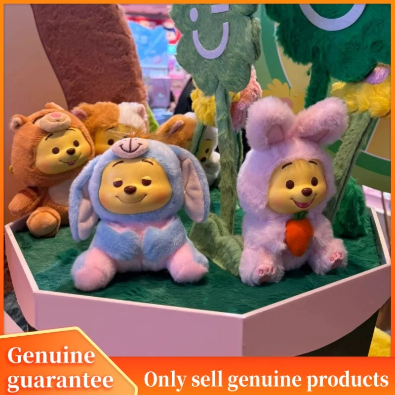 New Genuine Miniso Winnie The Pooh Naughty Party Blind Box Action Figure Pendant Doll Decor KeyChain Birthday Girl Kids Gift Toy