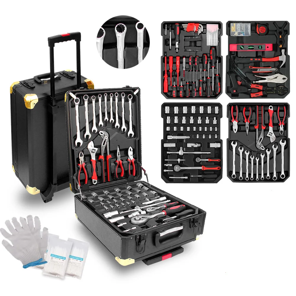 Manufacturer Supply Household Hardware Tool Combination Set 799 Pieces Car Emergency Tool Set Including Wrenches Extension Bars