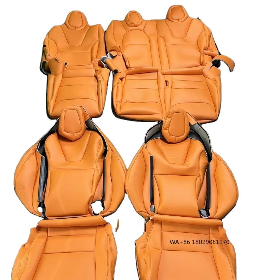 

Custom Car Seat Covers 5 Seat Luxury High Quality Leather Original Seat Kit for 2016 for ModelX