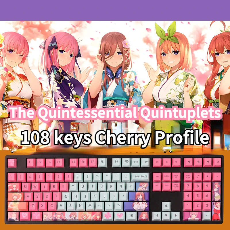 The Quintessential Quintuplets keyboard cap personality colorful cherry Profile anime two-dimensional 108 keys