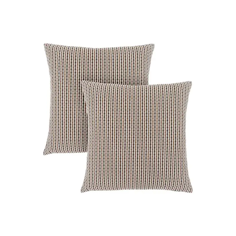 

Set of 2 Decorative Throw Pillows, 18 x 18 Inch Square, Insert Included, Hypoallergenic Brown Polyester, Modern Accent for