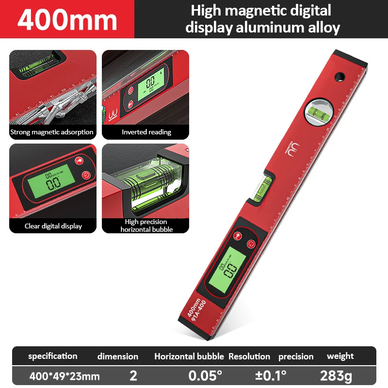 

90 degree 30/40/50 centimeter electronic digital display level, magnetic angle meter, aluminum alloy level protractor
